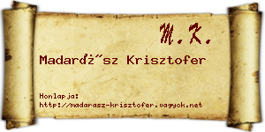 Madarász Krisztofer névjegykártya