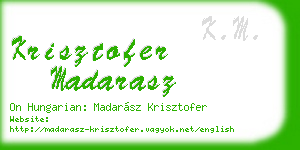 krisztofer madarasz business card
