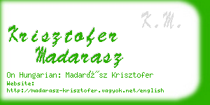 krisztofer madarasz business card